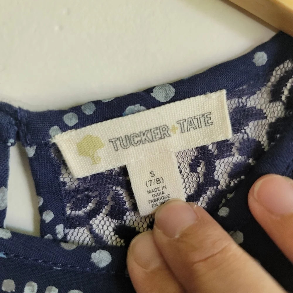 Tucker +‎ Tate, Girls Navy and Grey Geo Print Dress, Size Small (7/8)